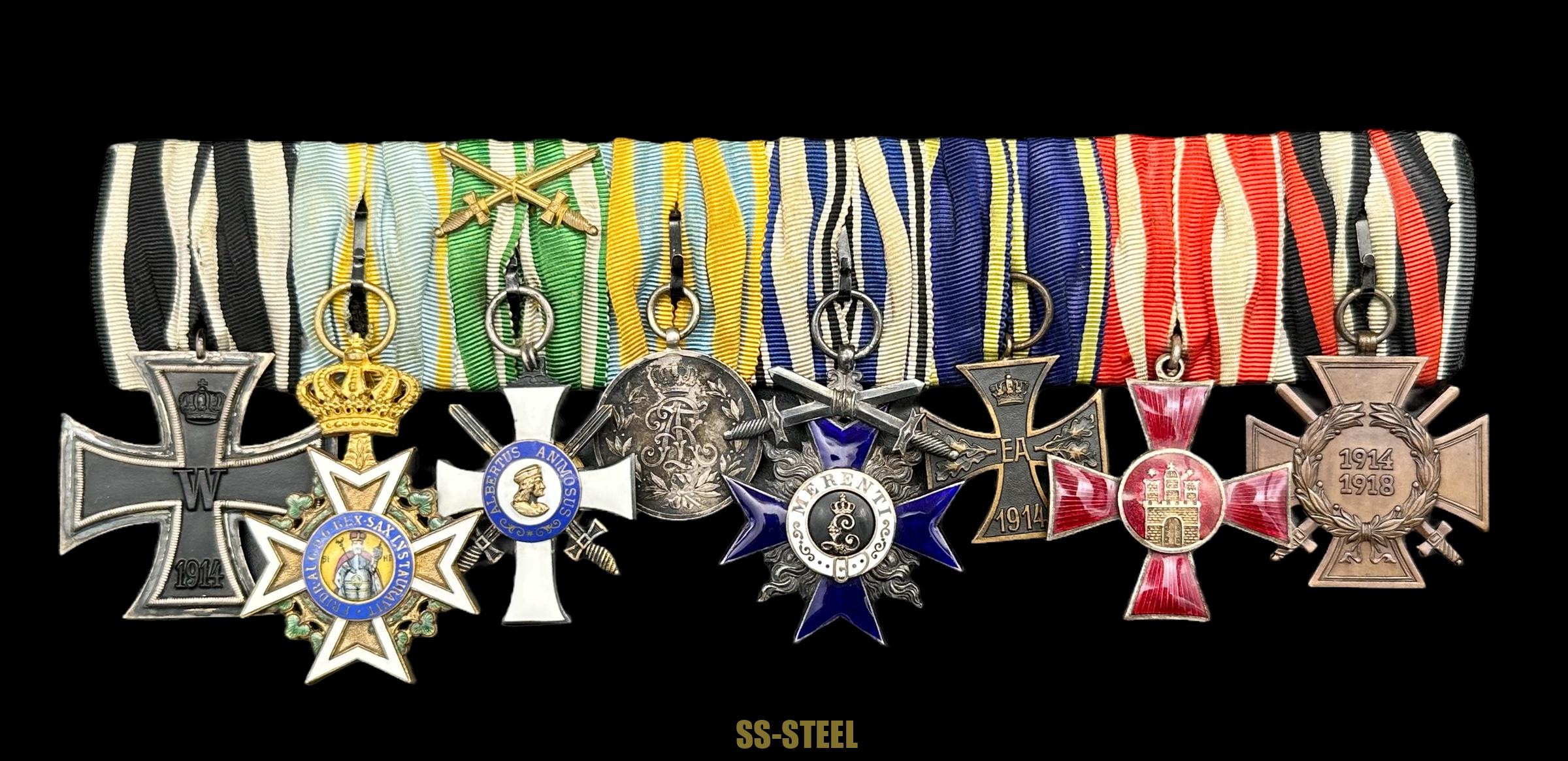 Imperial German (Prussian) Pilot's Badge and Medal Bar - Image 2