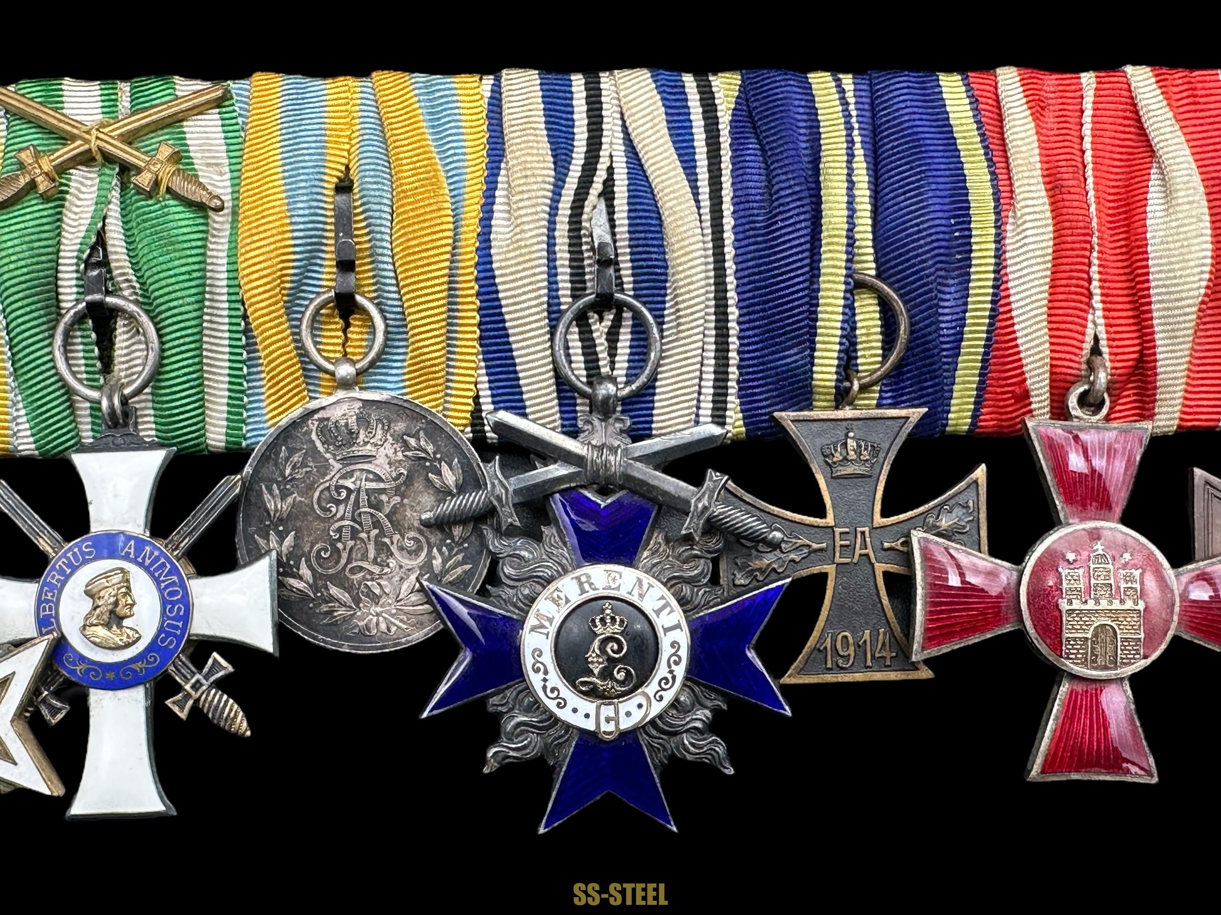 Imperial German (Prussian) Pilot's Badge and Medal Bar - Image 4