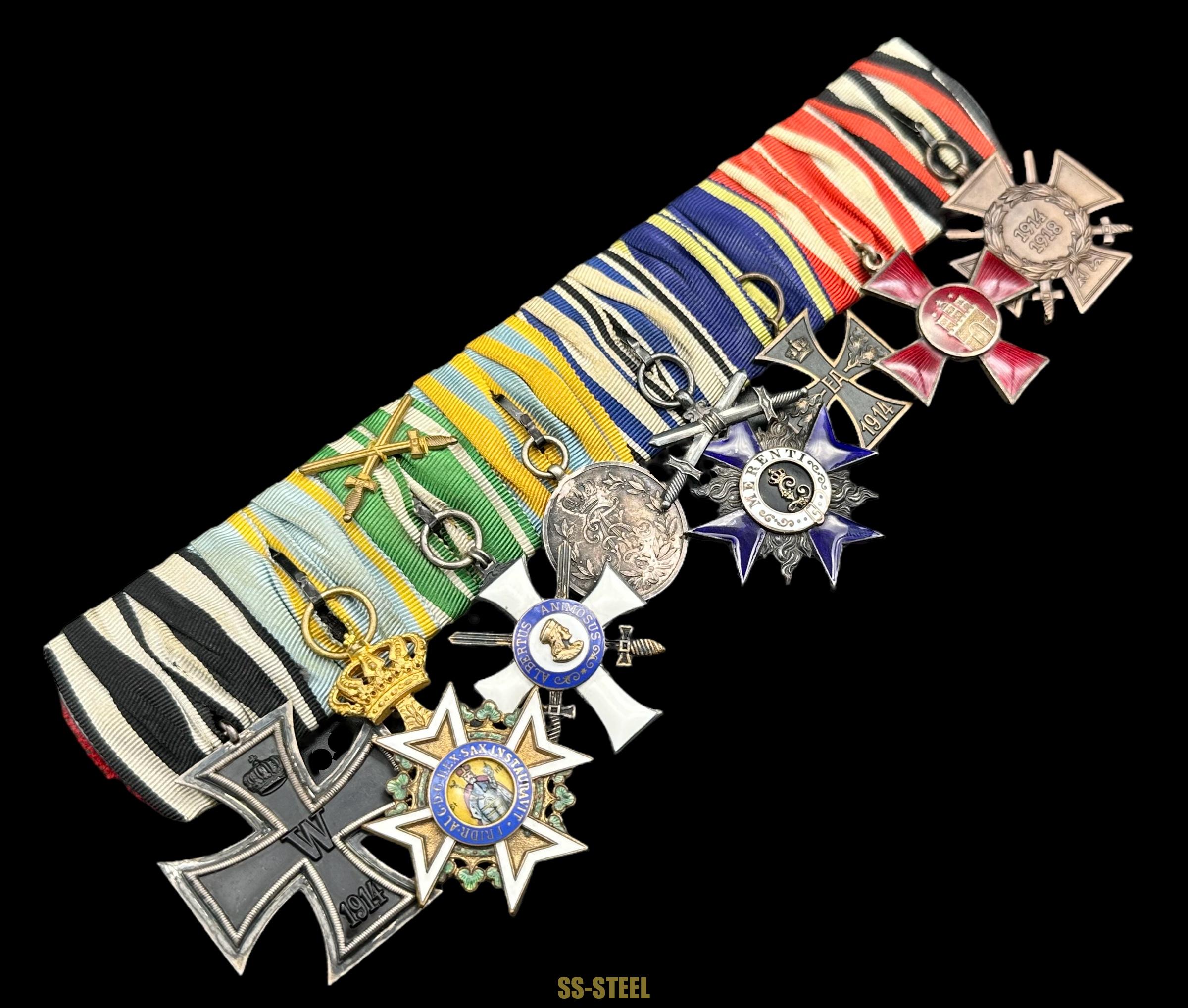 Imperial German (Prussian) Pilot's Badge and Medal Bar - Image 9
