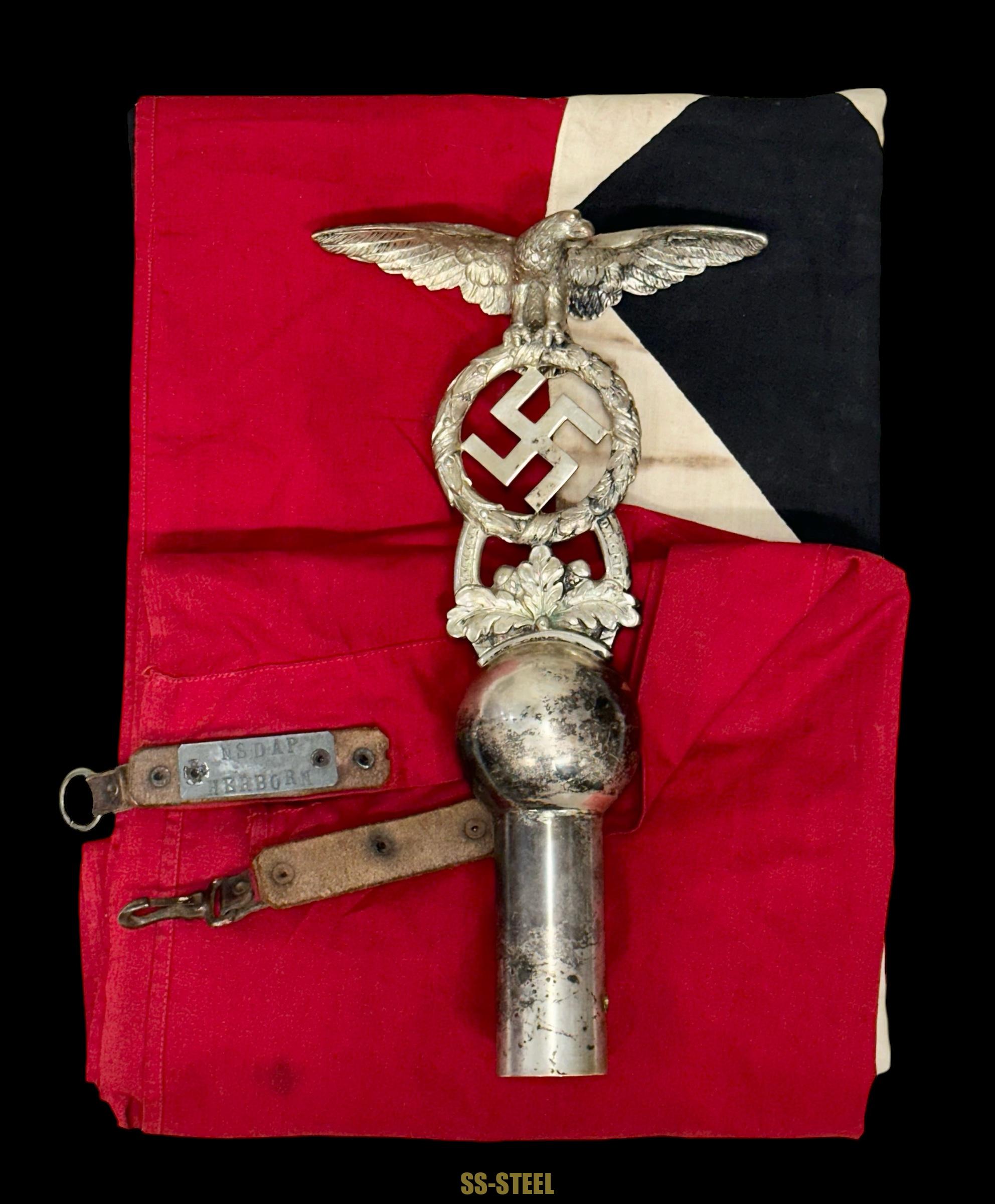Eagle Pole Topper NSDAP Herborn Town Flag Standarte
