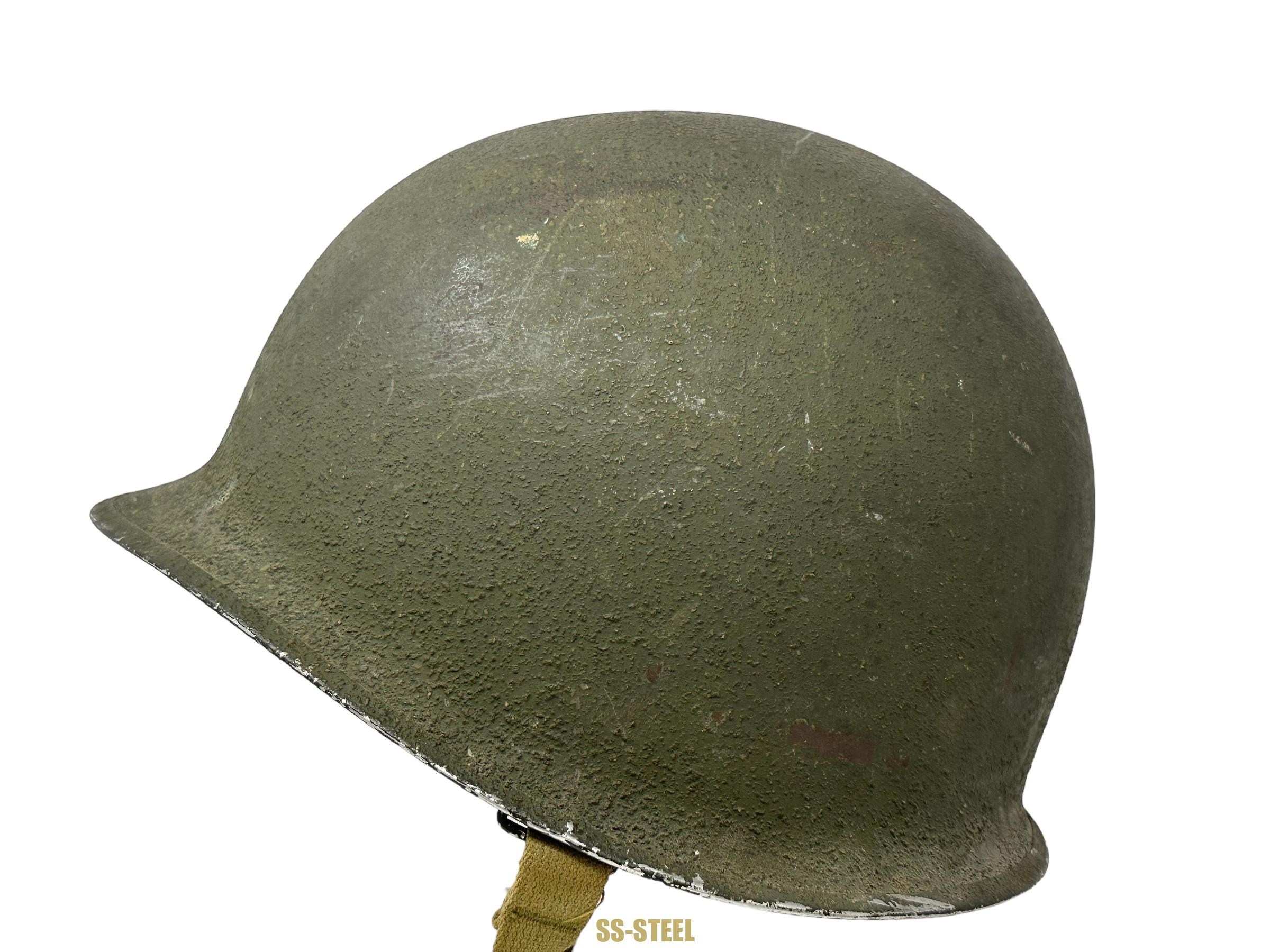 WW2 Marine 3rd Pattern Camo Cover w/ Korea War EGA M1 Helmet - Image 23