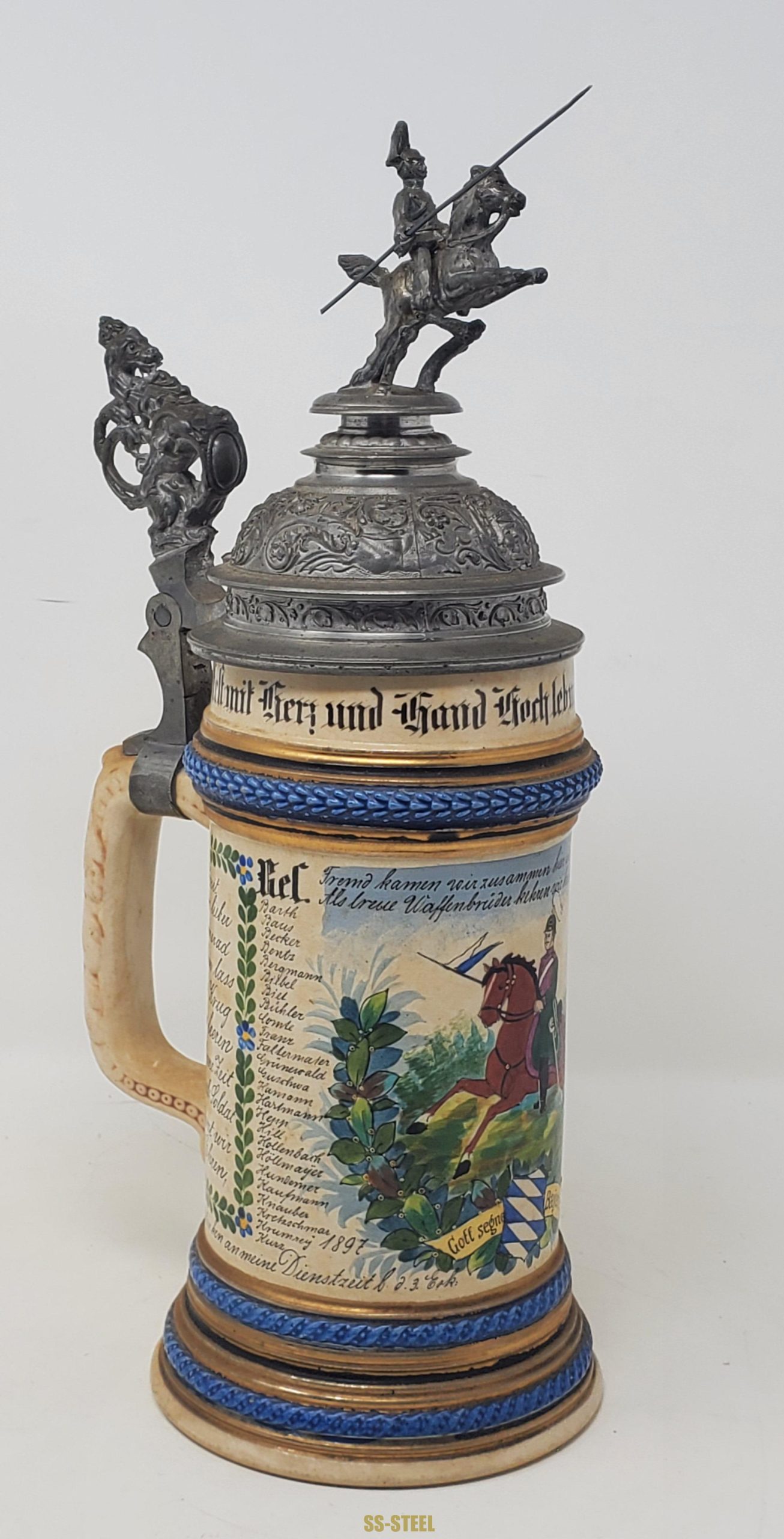 Imperial German Regimental Beer Stein, Ron Wolin Collection - Image 5