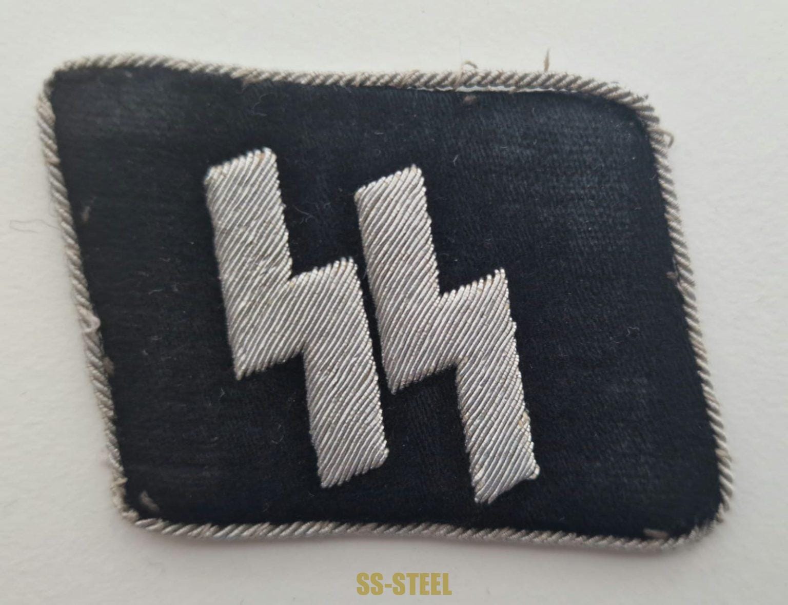 Waffen-SS Officer’s Runic Tab, Uniform Removed – SS-Steel Inc.