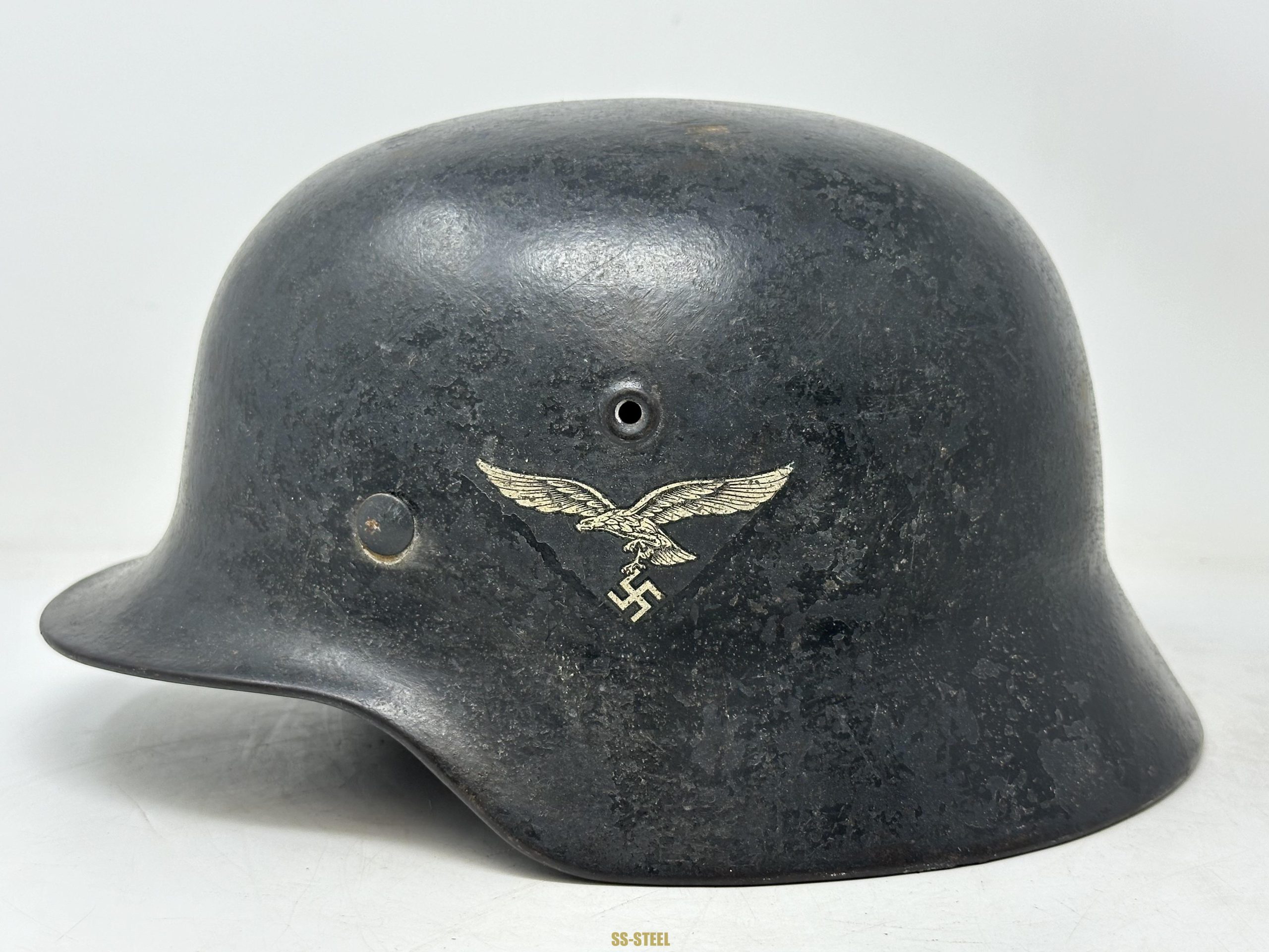 Luftwaffe M40 Single D Flak Camo Helmet Named