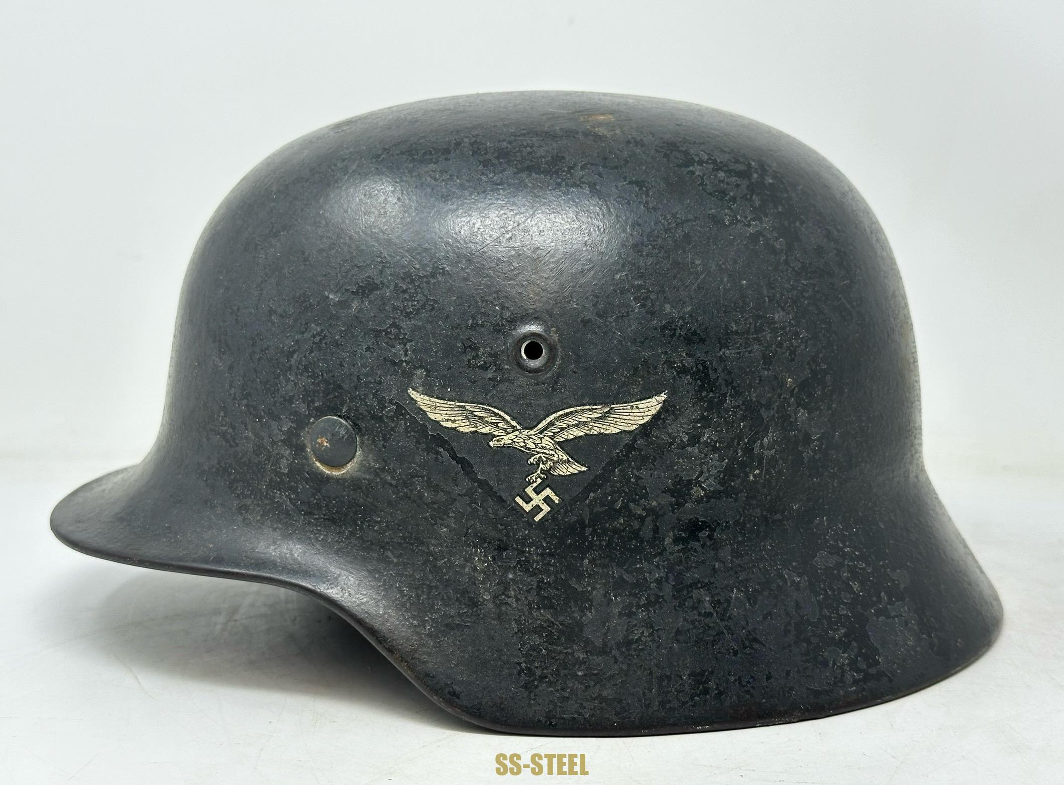 Luftwaffe M40 Single D Flak Camo Helmet Named - Image 2
