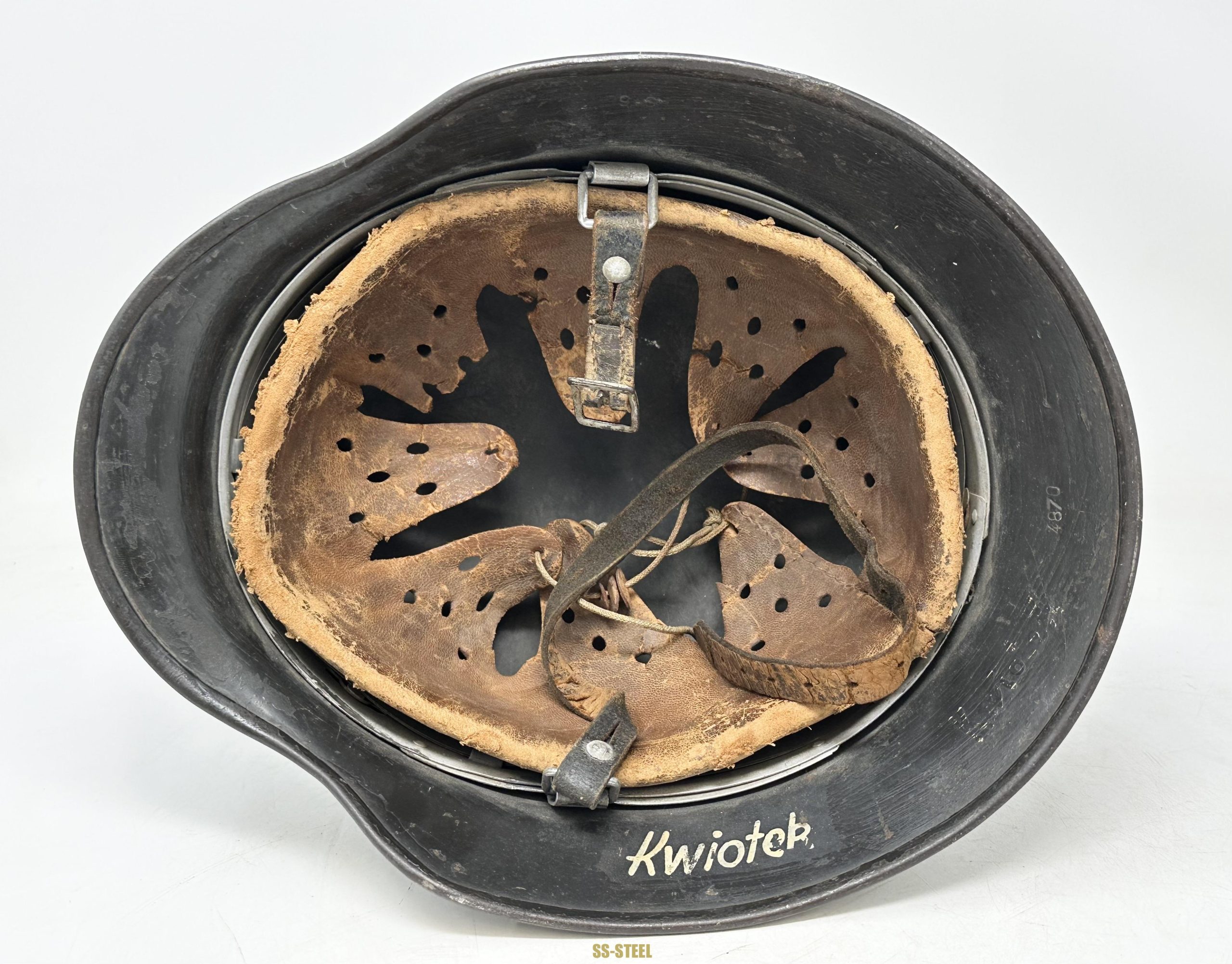 Luftwaffe M40 Single D Flak Camo Helmet Named - Image 10