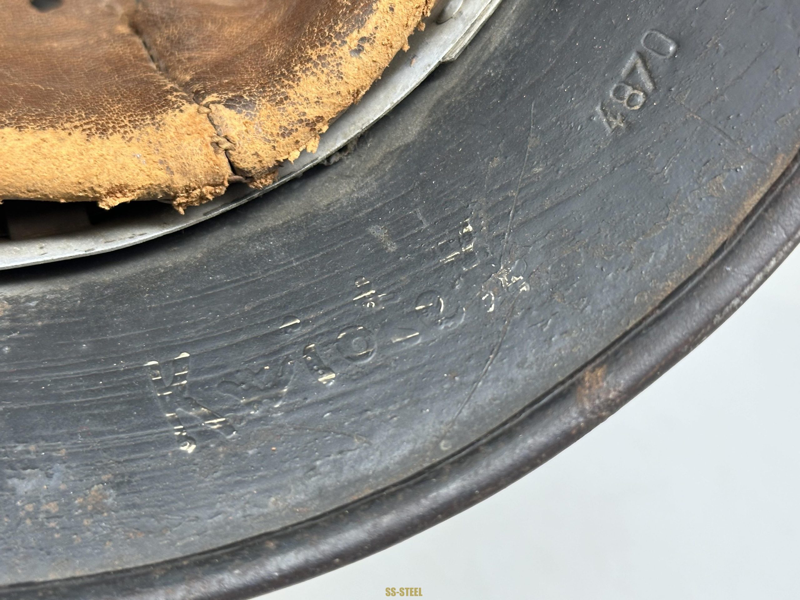 Luftwaffe M40 Single D Flak Camo Helmet Named - Image 13