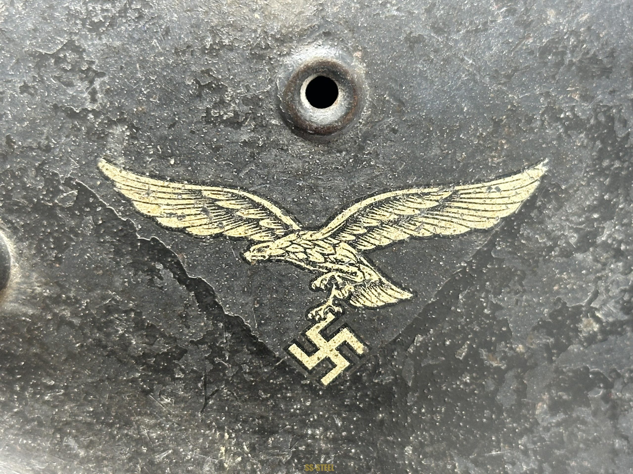 Luftwaffe M40 Single D Flak Camo Helmet Named - Image 16