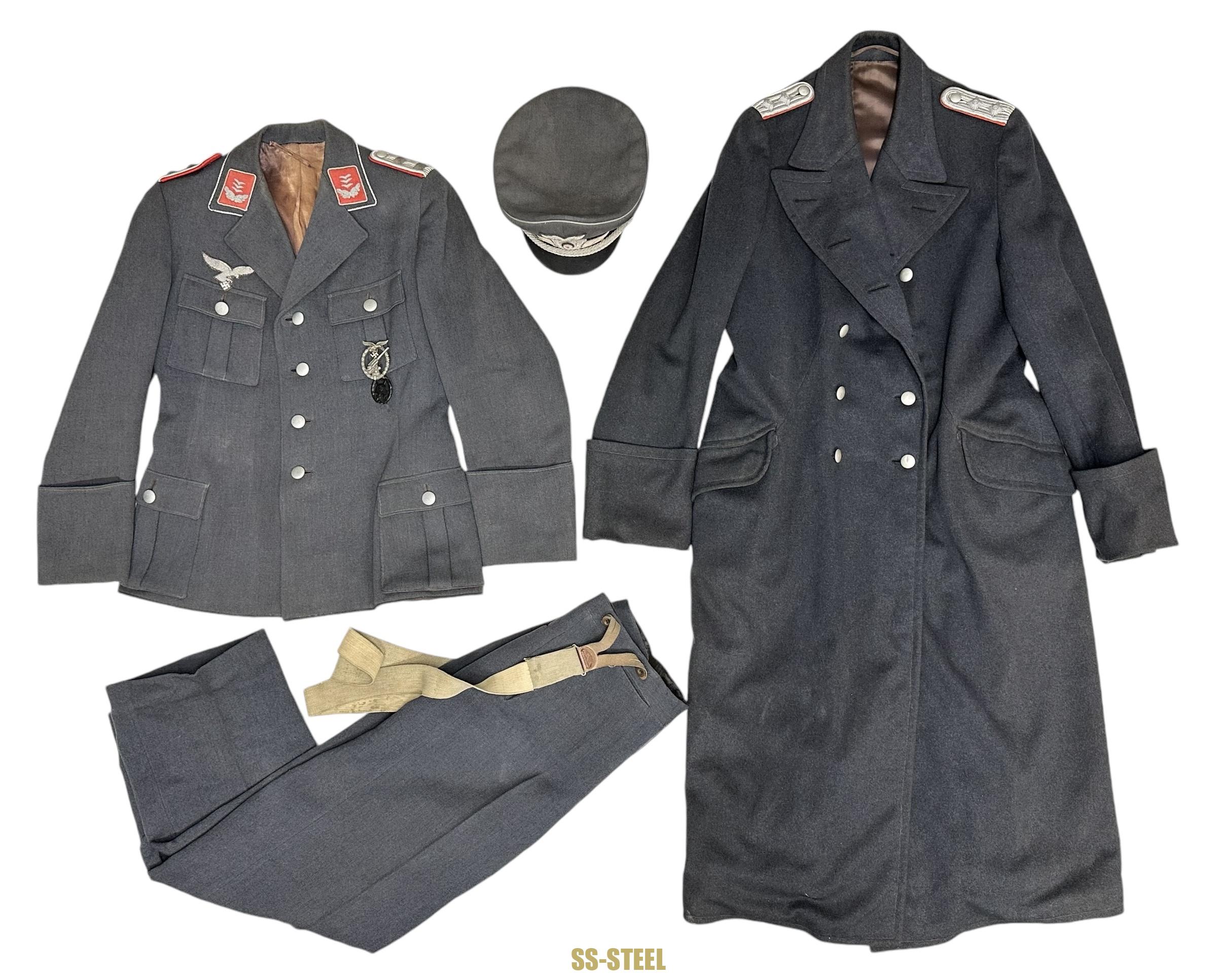 Luftwaffe Flak Officer's Complete Uniform, Veteran / Named