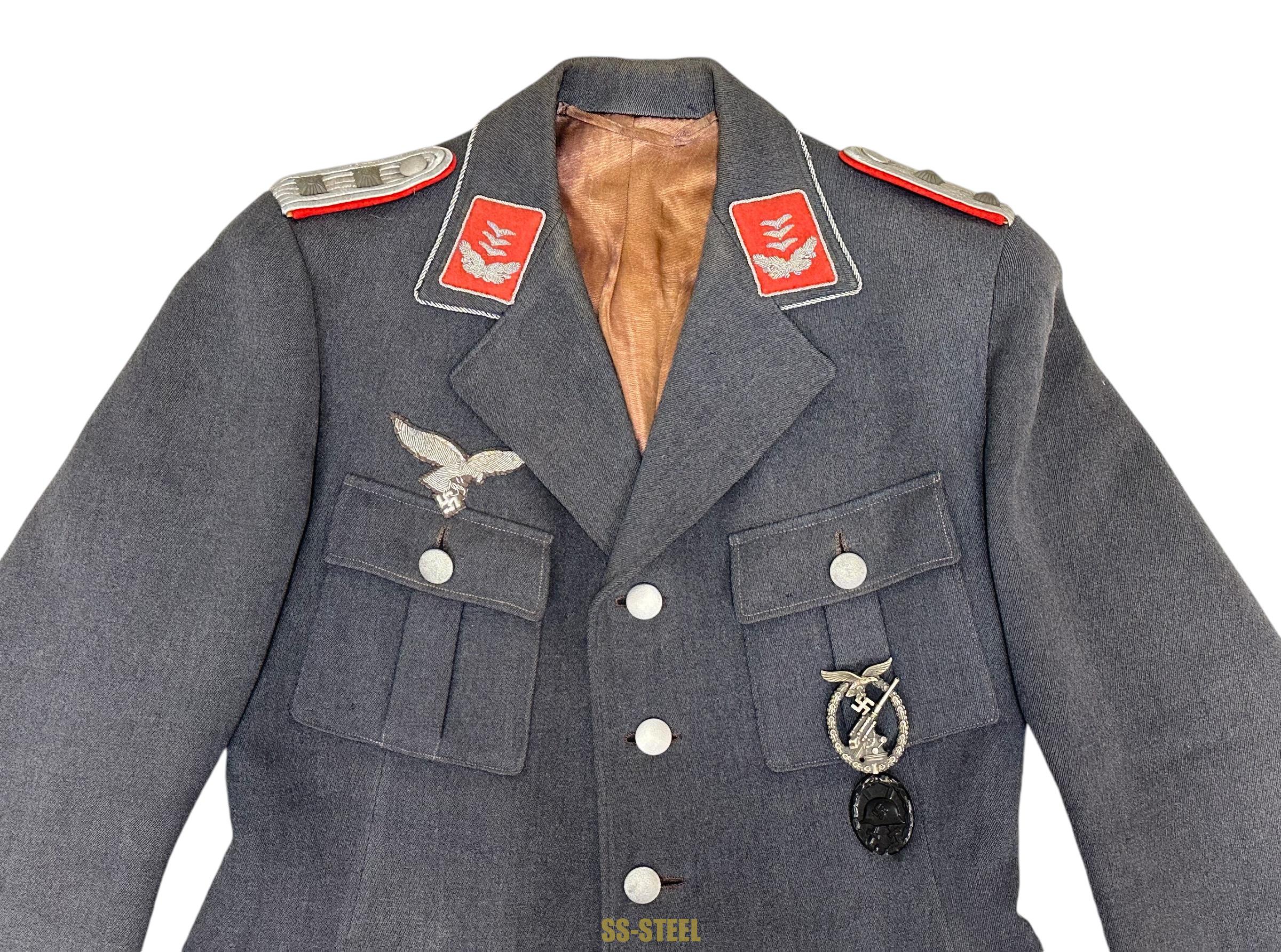 Luftwaffe Flak Officer's Complete Uniform, Veteran / Named - Image 3