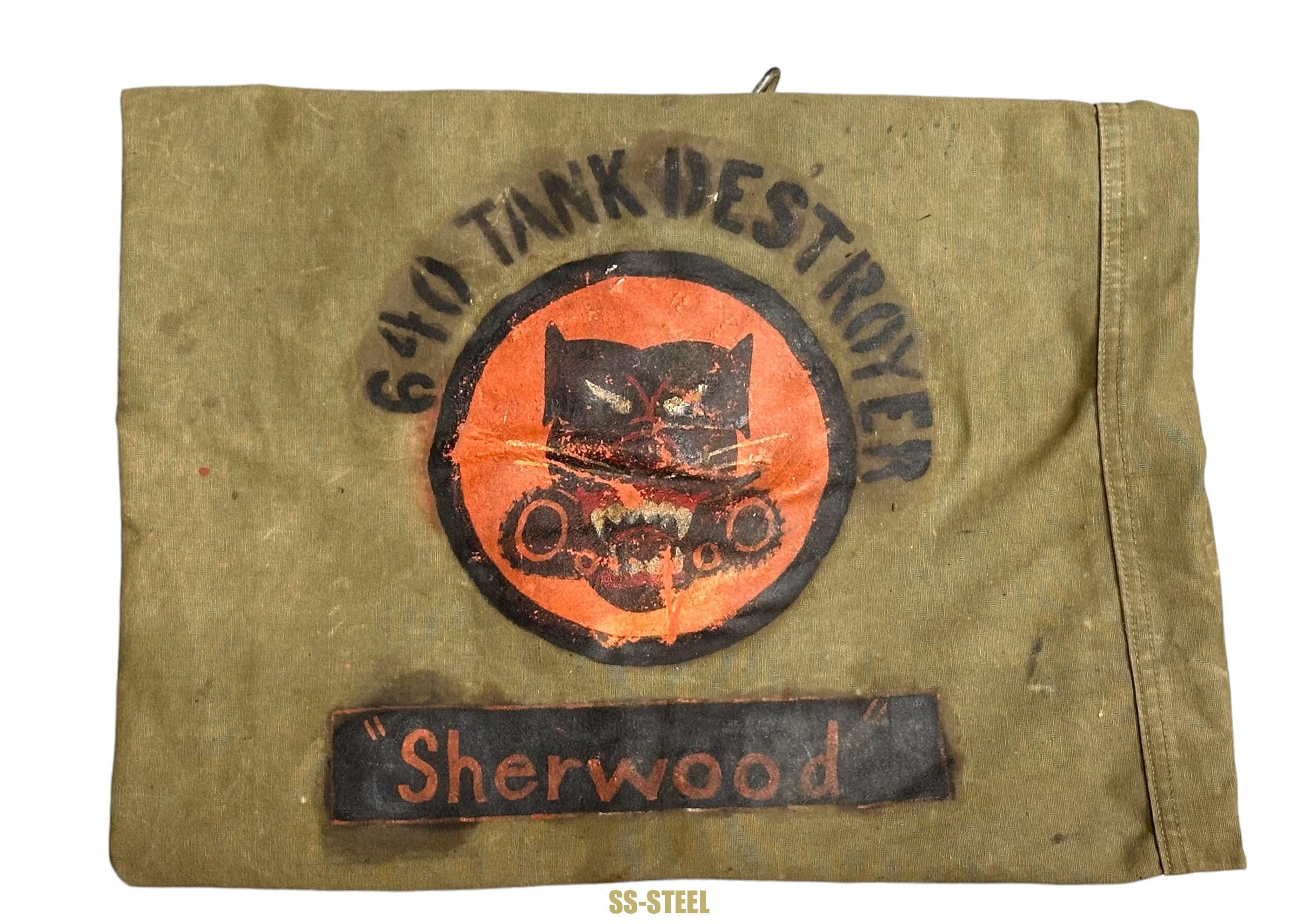 (G.B.) WWII US Tank Helmet w/ Vet Painted Sea Bag - Image 14