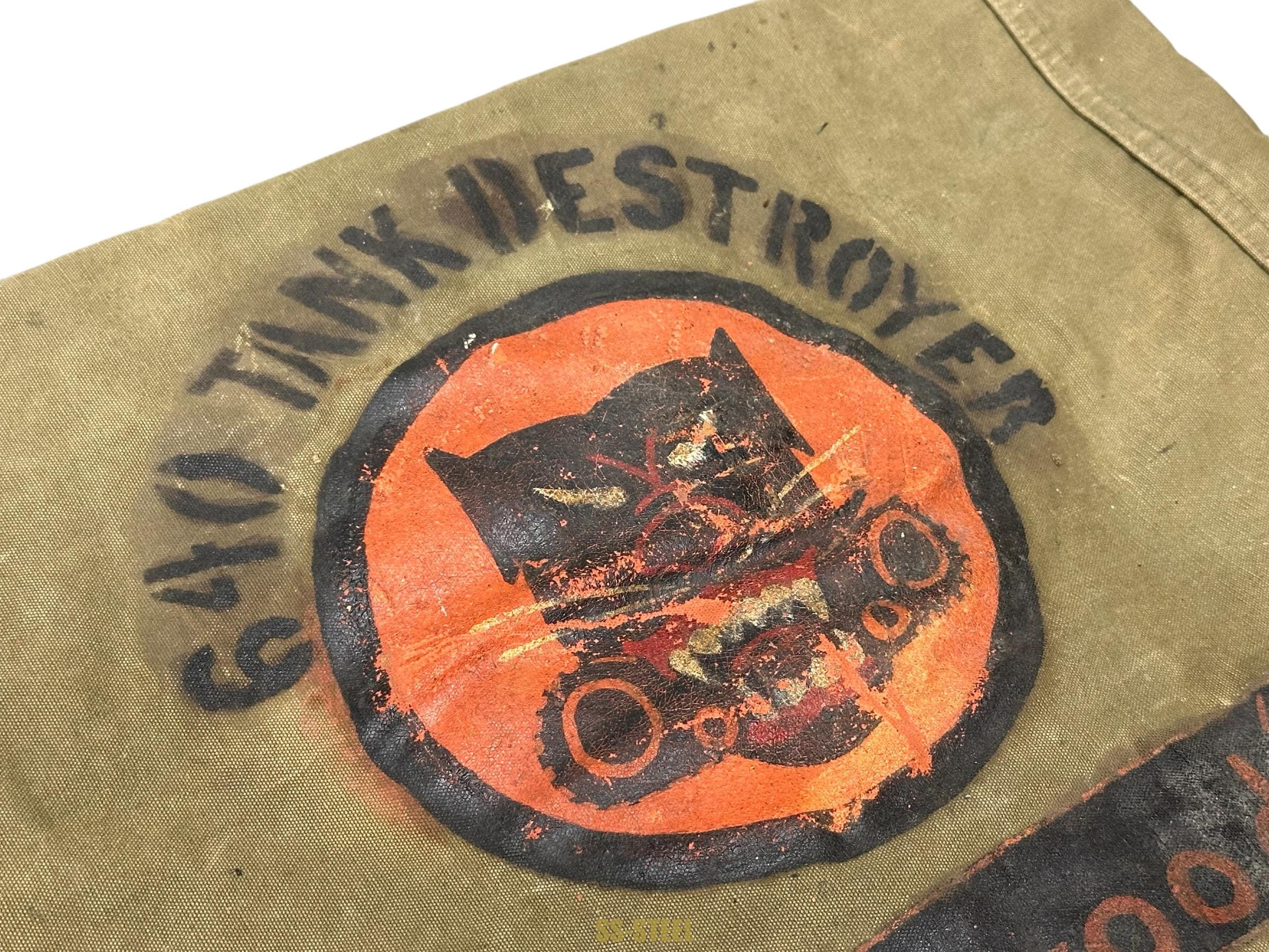 (G.B.) WWII US Tank Helmet w/ Vet Painted Sea Bag - Image 16