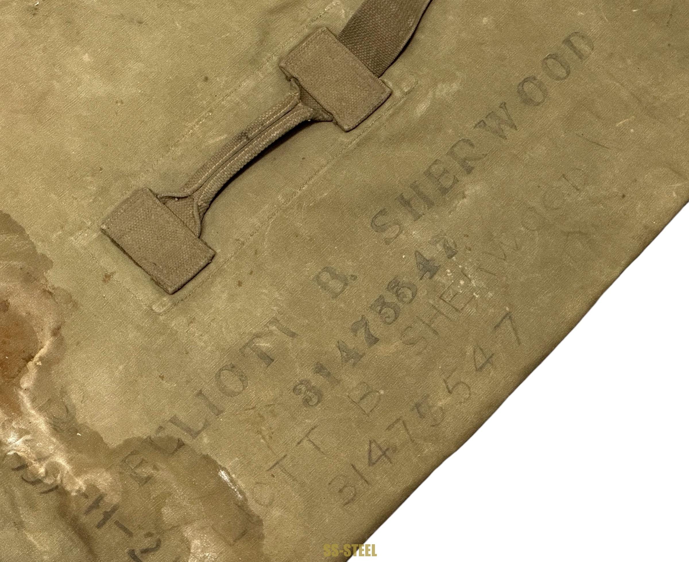 (G.B.) WWII US Tank Helmet w/ Vet Painted Sea Bag - Image 19