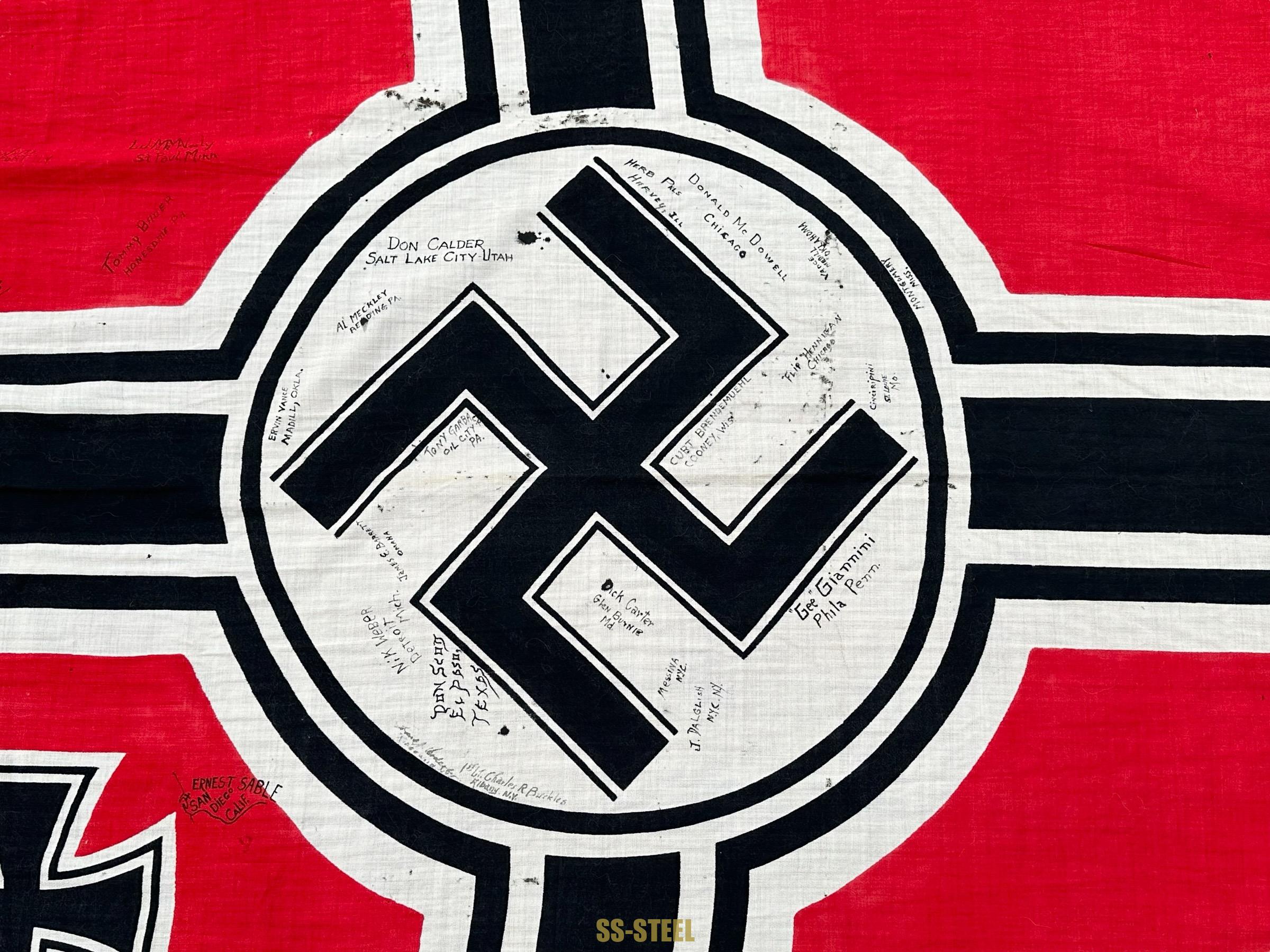 Kriegsmarine VET TROPHY SIGNED Flag - Image 6