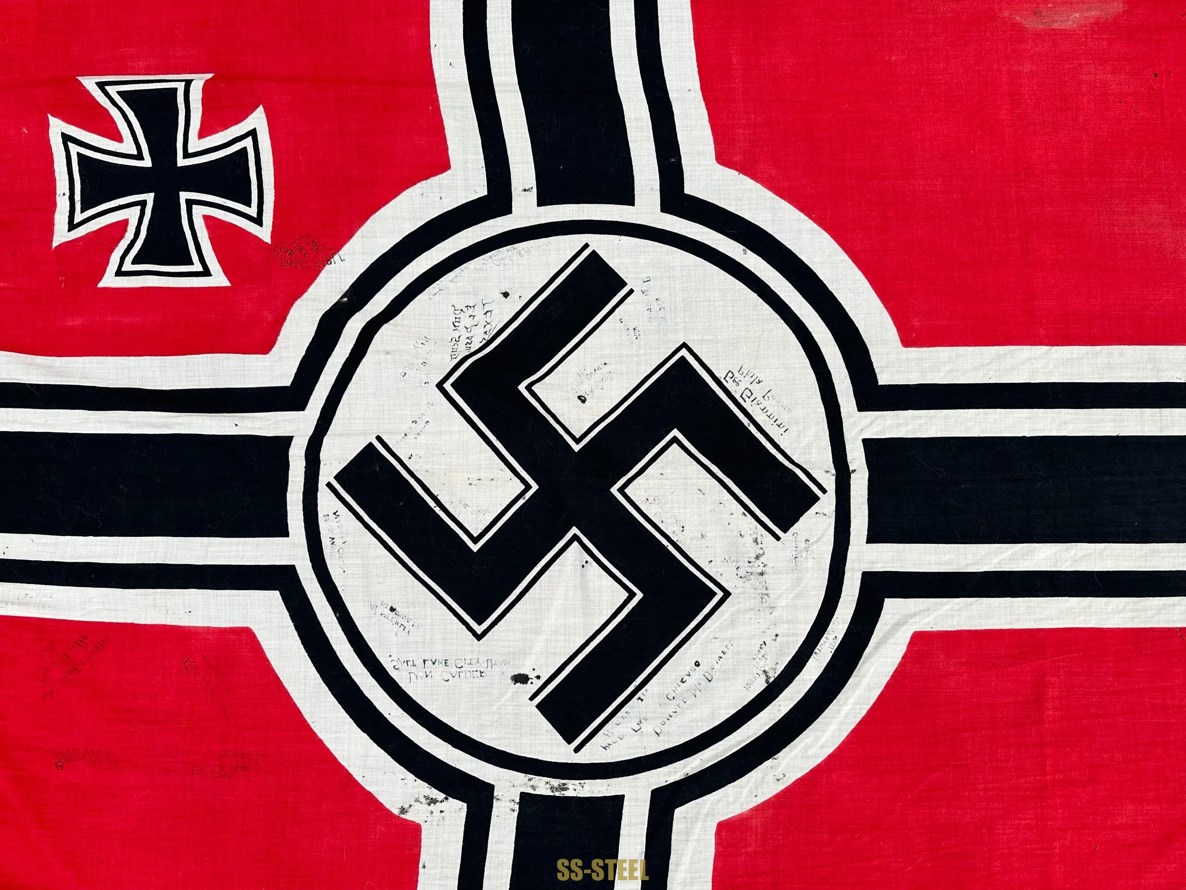 Kriegsmarine VET TROPHY SIGNED Flag - Image 19