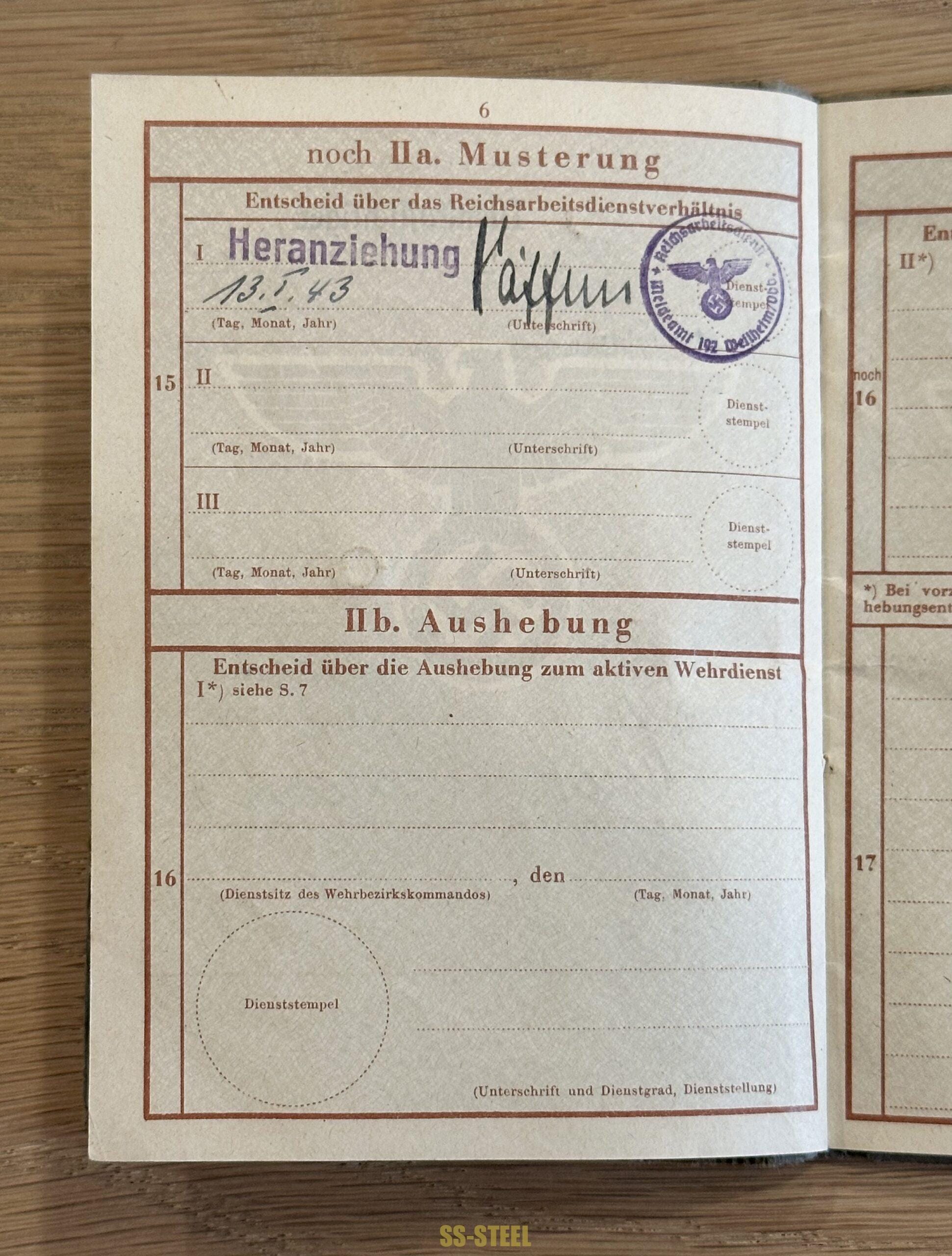 Luftwaffe Paratrooper FJ RGT 1 Wehrpass KIA Italy - Image 7