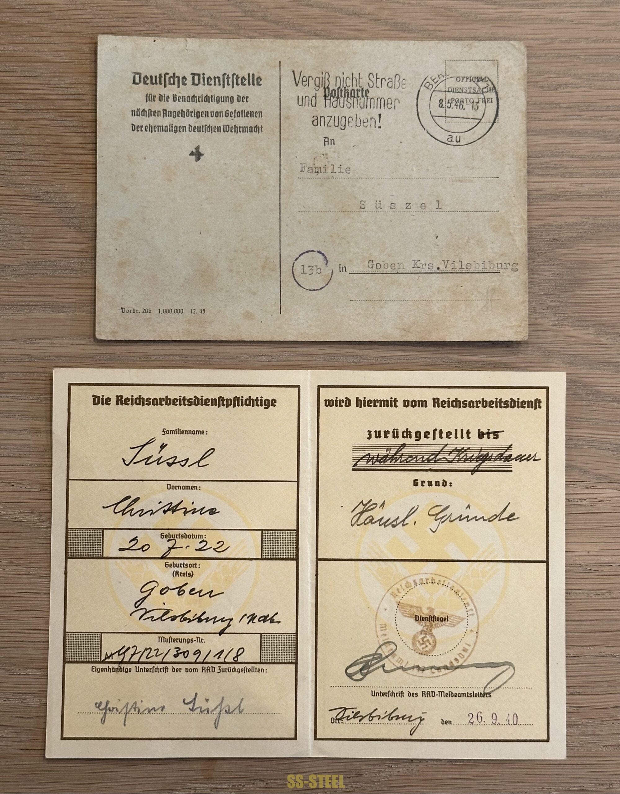 Luftwaffe Paratrooper FJ RGT 1 Wehrpass KIA Italy - Image 17