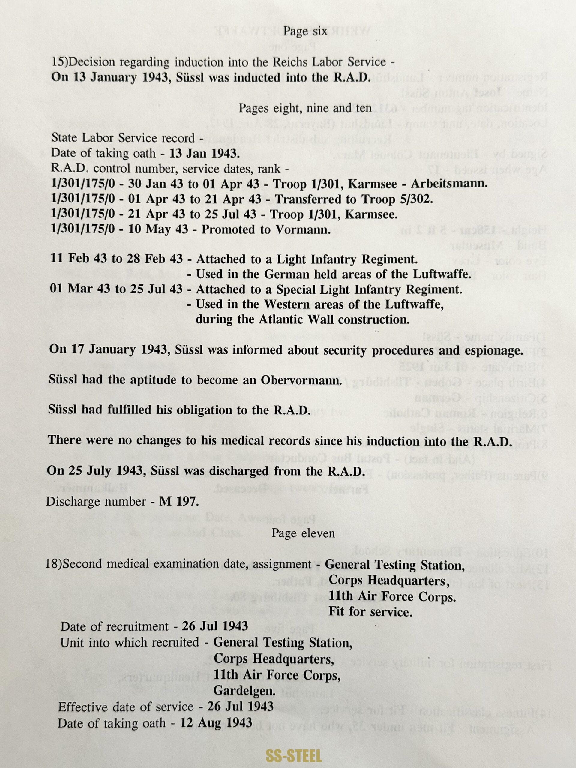 Luftwaffe Paratrooper FJ RGT 1 Wehrpass KIA Italy - Image 20