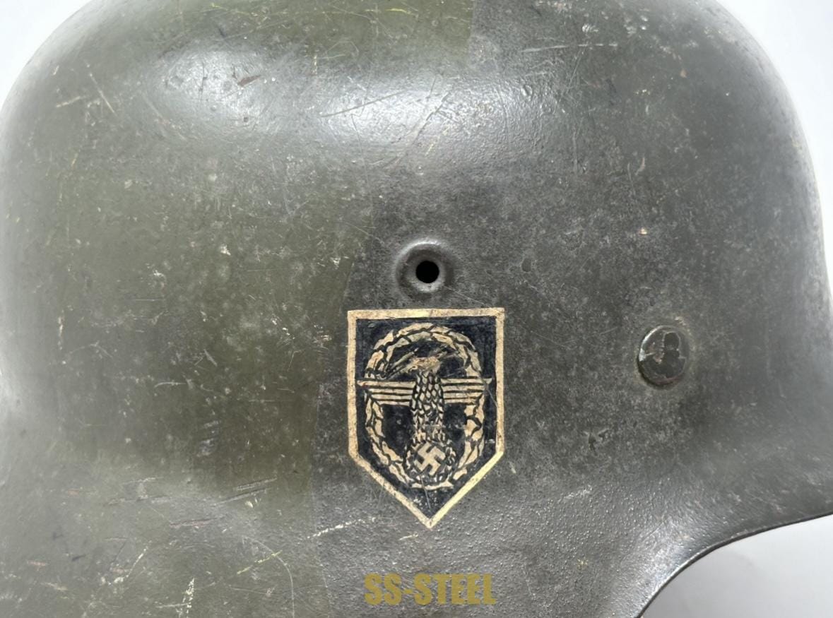(E.w.)Highly Unusual and Rare, Camo M42 Foreign Polizei Helmet - Image 11