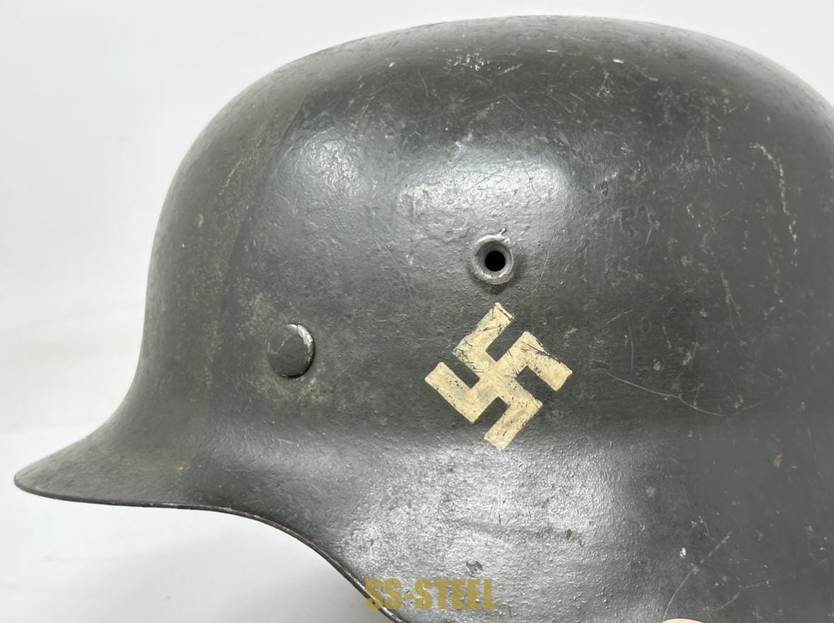 (E.w.)Highly Unusual and Rare, Camo M42 Foreign Polizei Helmet - Image 14