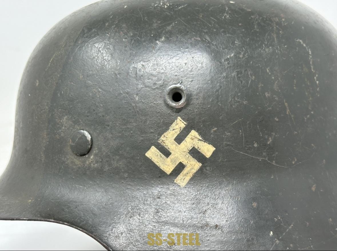 (E.w.)Highly Unusual and Rare, Camo M42 Foreign Polizei Helmet - Image 15