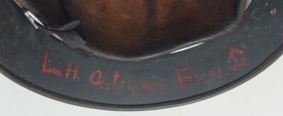 Very Heavily Service Used LW M35 Helmet, Droop Tail, Named - Image 8