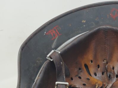 Very Heavily Service Used LW M35 Helmet, Droop Tail, Named - Image 9