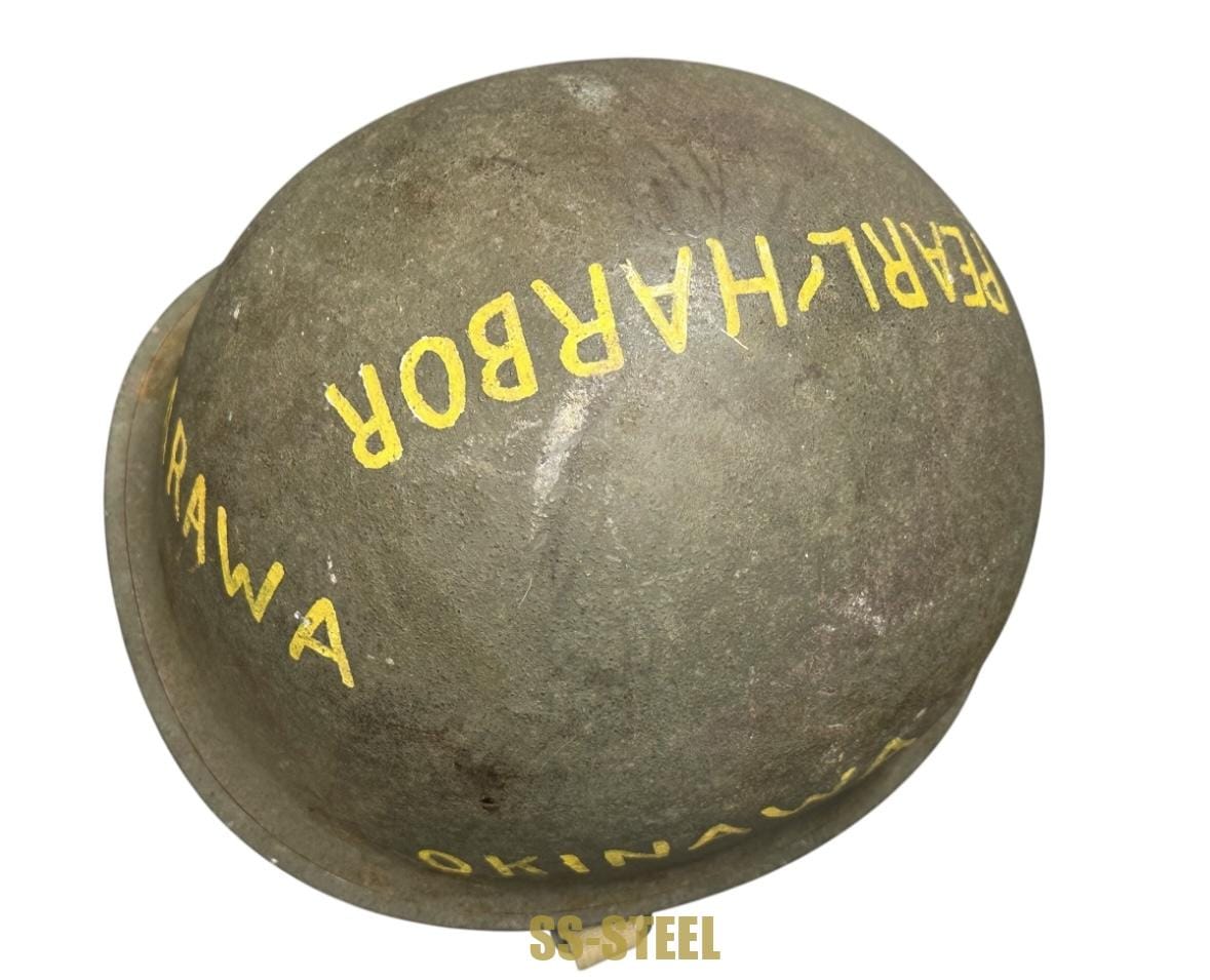 Pearl Harbor WWII US M1 Pacific Theatre Vet Trophy Helmet - Image 7