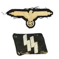 Bullion SS Runic NCO Tab, 'Long Wing' RzM Sleeve Eagle, Uniform Removed