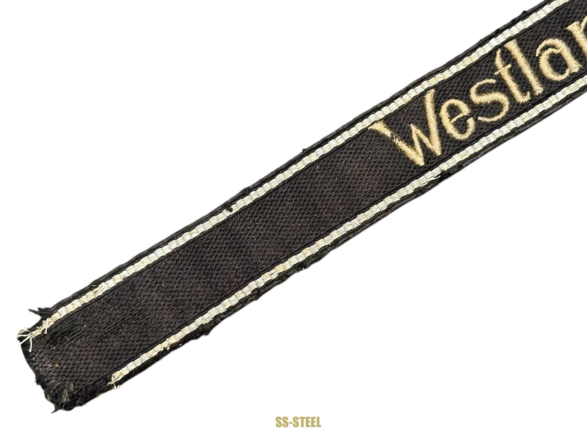 Uniform removed Waffen-SS cufftitle ‘Westland’ - Image 5