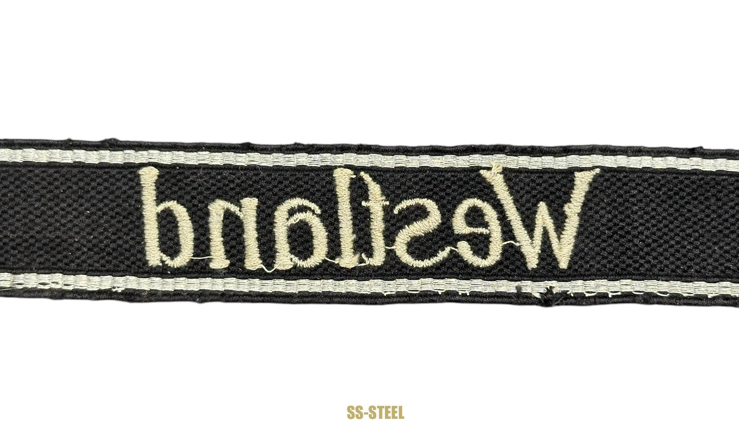 Uniform removed Waffen-SS cufftitle ‘Westland’ - Image 7
