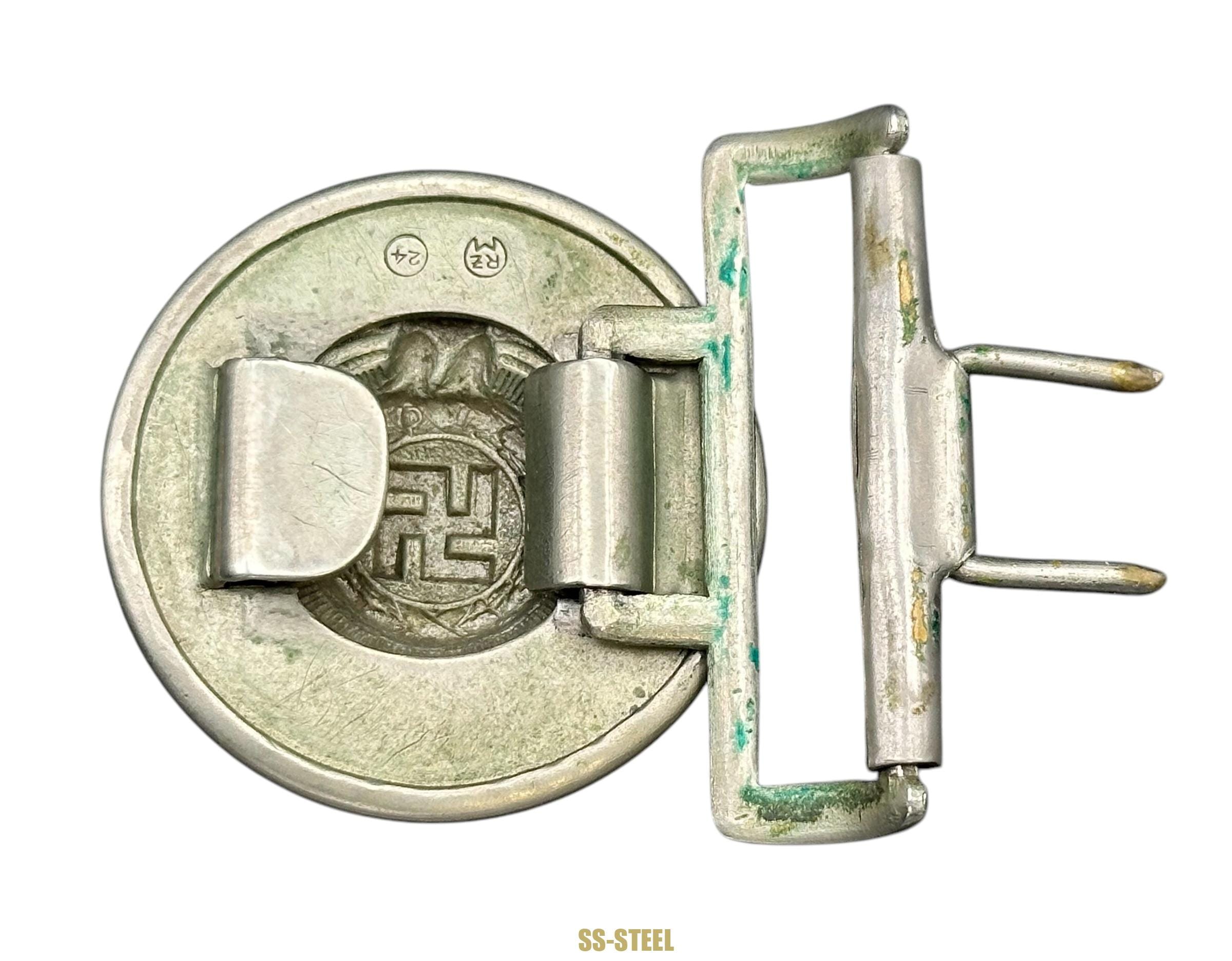 SS Officer Belt Buckle Nickel-OVERHOFF - Image 3