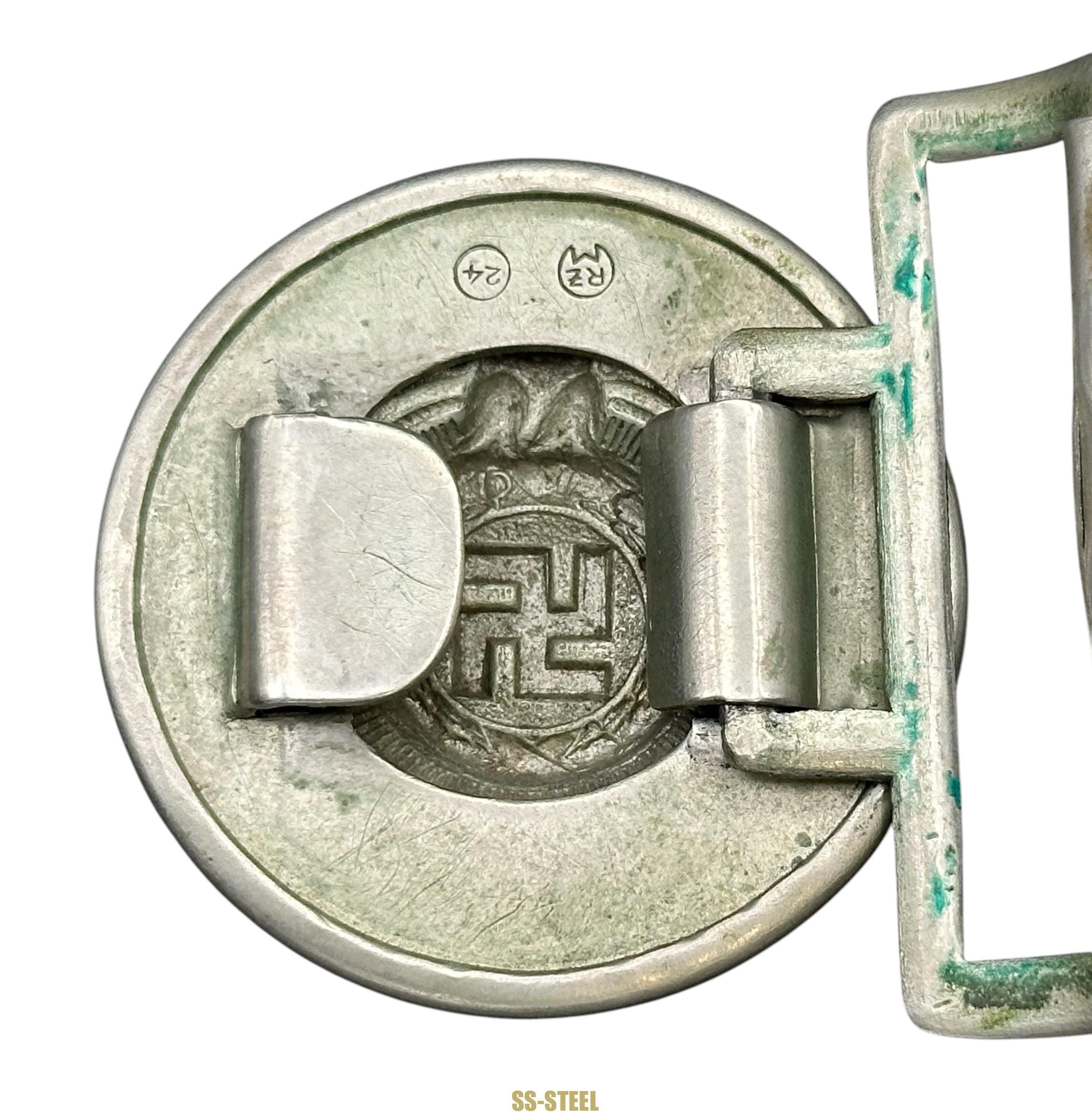 SS Officer Belt Buckle Nickel-OVERHOFF - Image 4