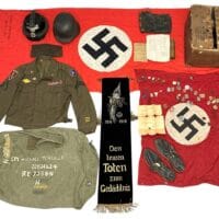 US Veteran Signed Flag M35 NSKK Helmet Map Case Banner-Capture Papers & Box