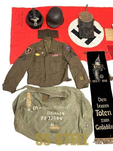 US Veteran Signed Flag M35 NSKK Helmet Map Case Banner-Capture Papers & Box - Image 22