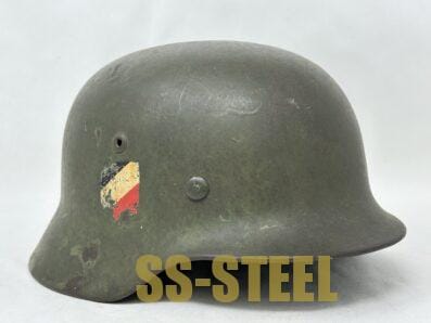 Heer M35 Double Decal Helmet SE68 Overspray/Camo - Image 4