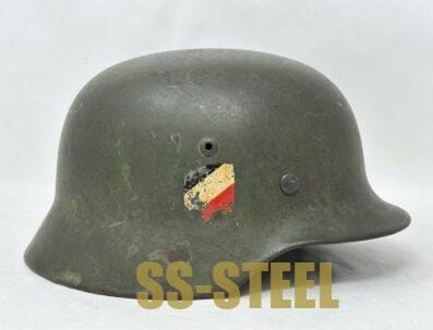 Heer M35 Double Decal Helmet SE68 Overspray/Camo - Image 5