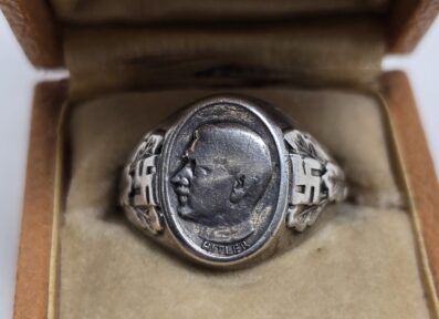 Silver Hitler Cameo Ring, Boxed