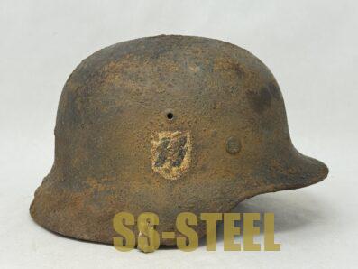 SS M35 Double Decal Helmet with Camo Cover Clips - Image 2