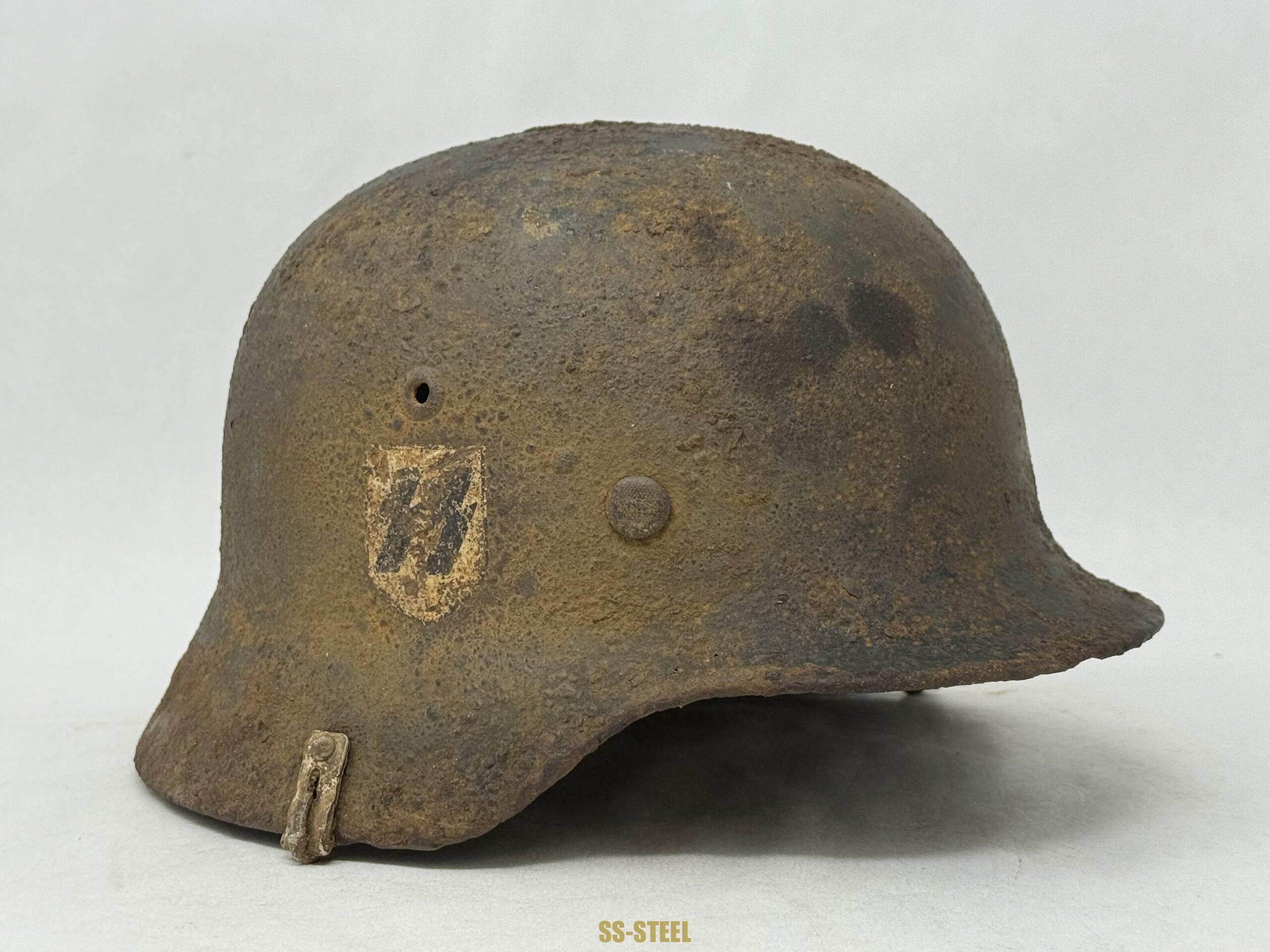 SS M35 Double Decal Helmet with Camo Cover Clips - Image 3