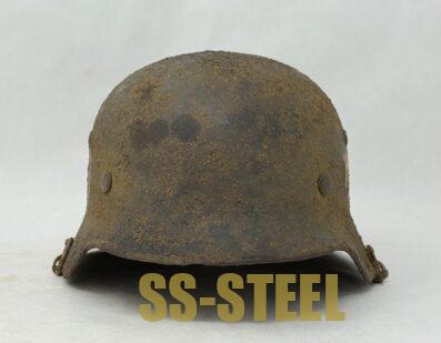SS M35 Double Decal Helmet with Camo Cover Clips - Image 4