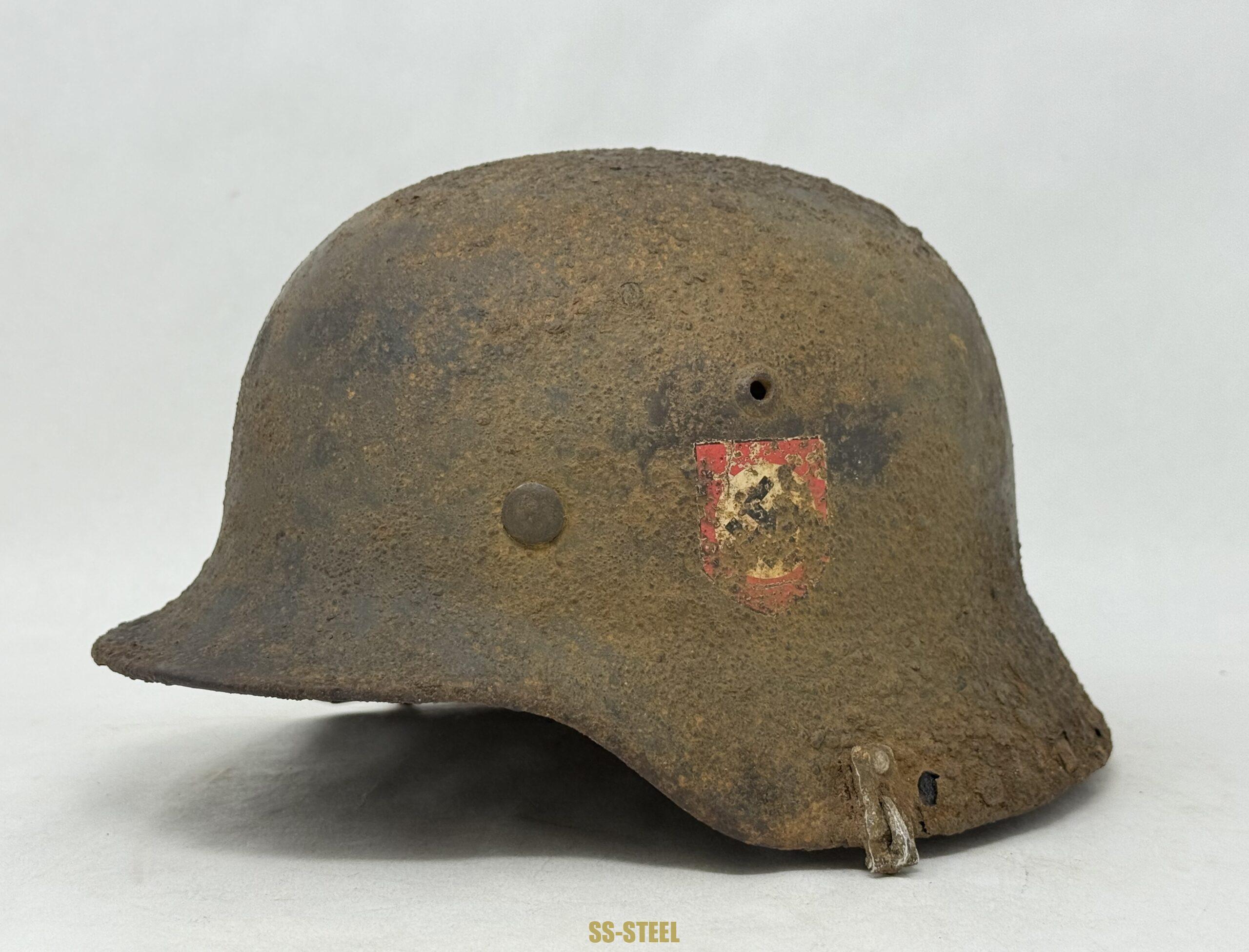 SS M35 Double Decal Helmet with Camo Cover Clips - Image 5