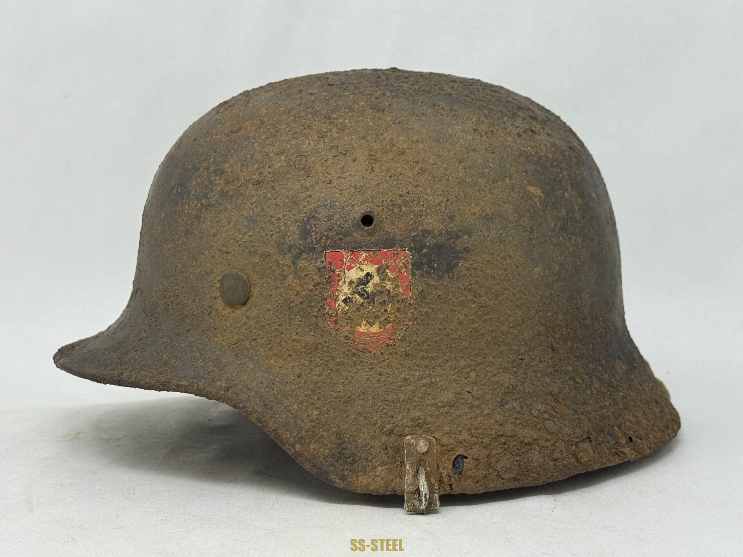 SS M35 Double Decal Helmet with Camo Cover Clips - Image 6