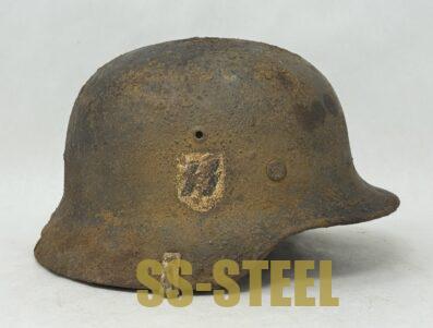 SS M35 Double Decal Helmet with Camo Cover Clips