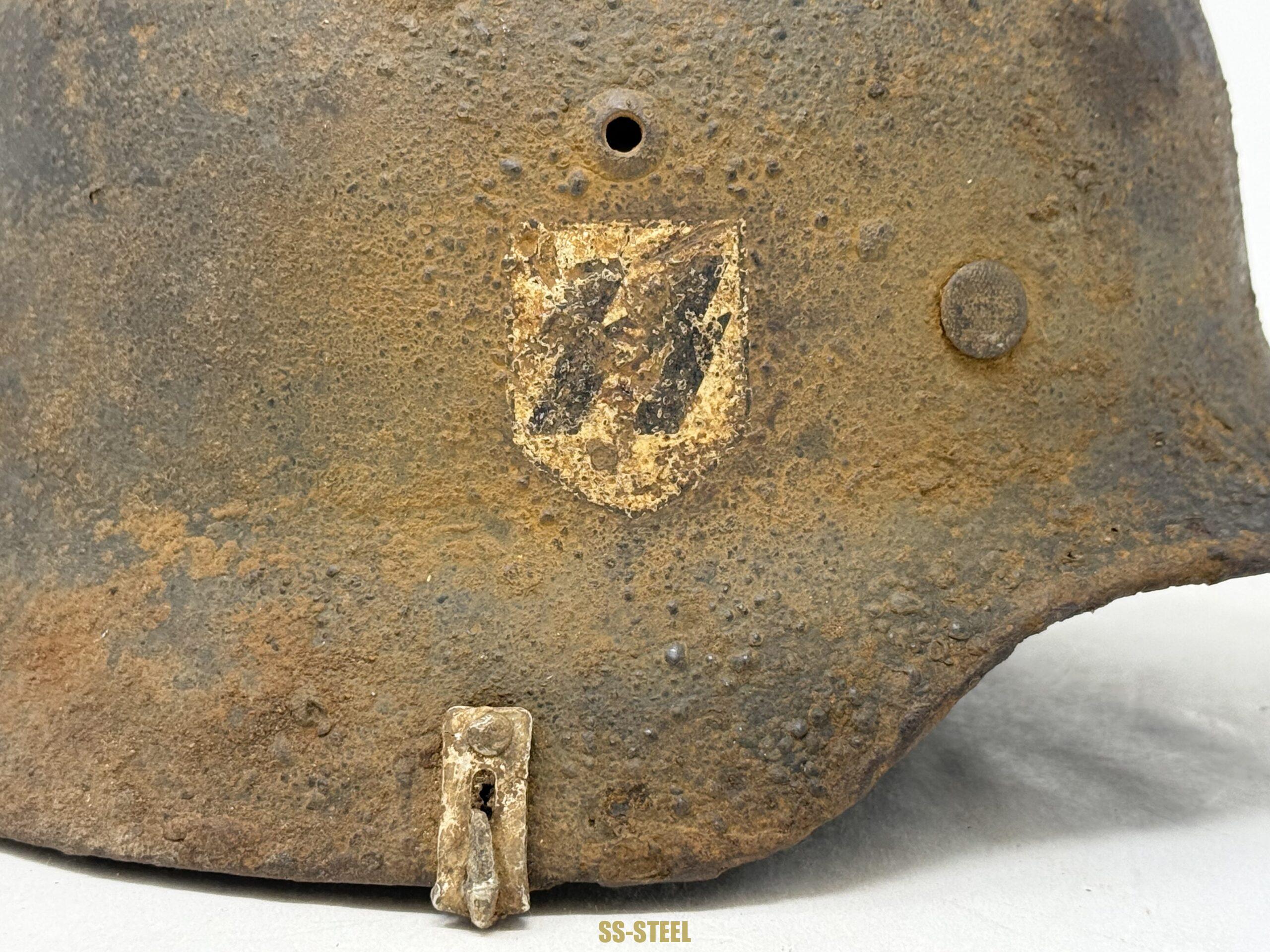 SS M35 Double Decal Helmet with Camo Cover Clips - Image 19