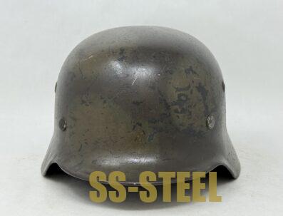 D.Sw. Luftwaffe M35 Camo Helmet -Named/Unit Marked - Image 4