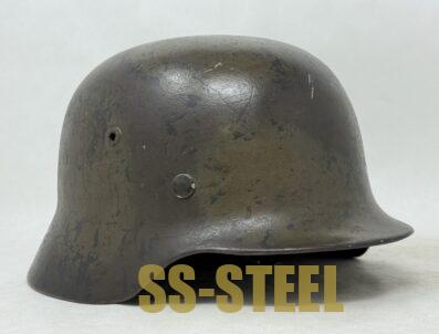D.Sw. Luftwaffe M35 Camo Helmet -Named/Unit Marked - Image 5