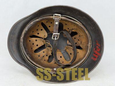 D.Sw. Luftwaffe M35 Camo Helmet -Named/Unit Marked - Image 11