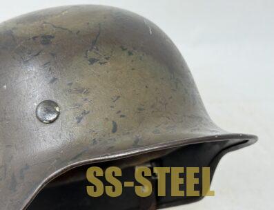 D.Sw. Luftwaffe M35 Camo Helmet -Named/Unit Marked - Image 19