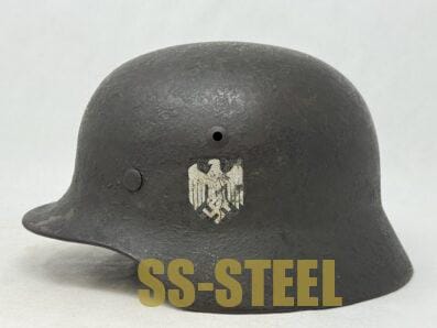 Heer M35 Double Decal Camo Helmet -PIONIER Unit Marked